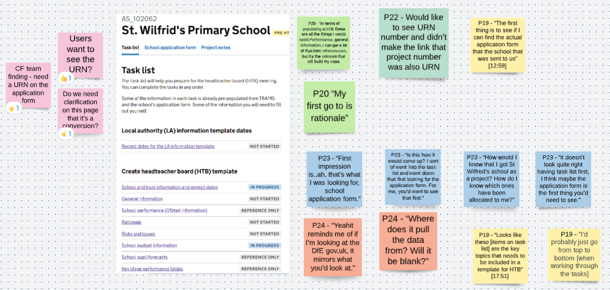 Task list page feedback analysis