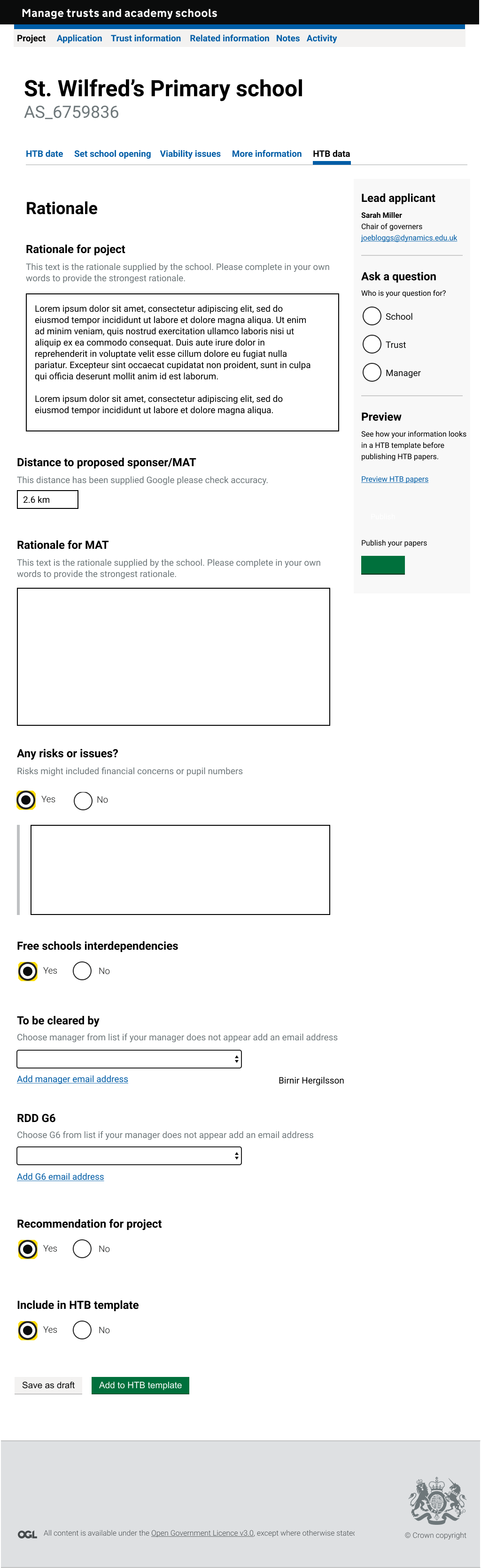 Experimental rationale page